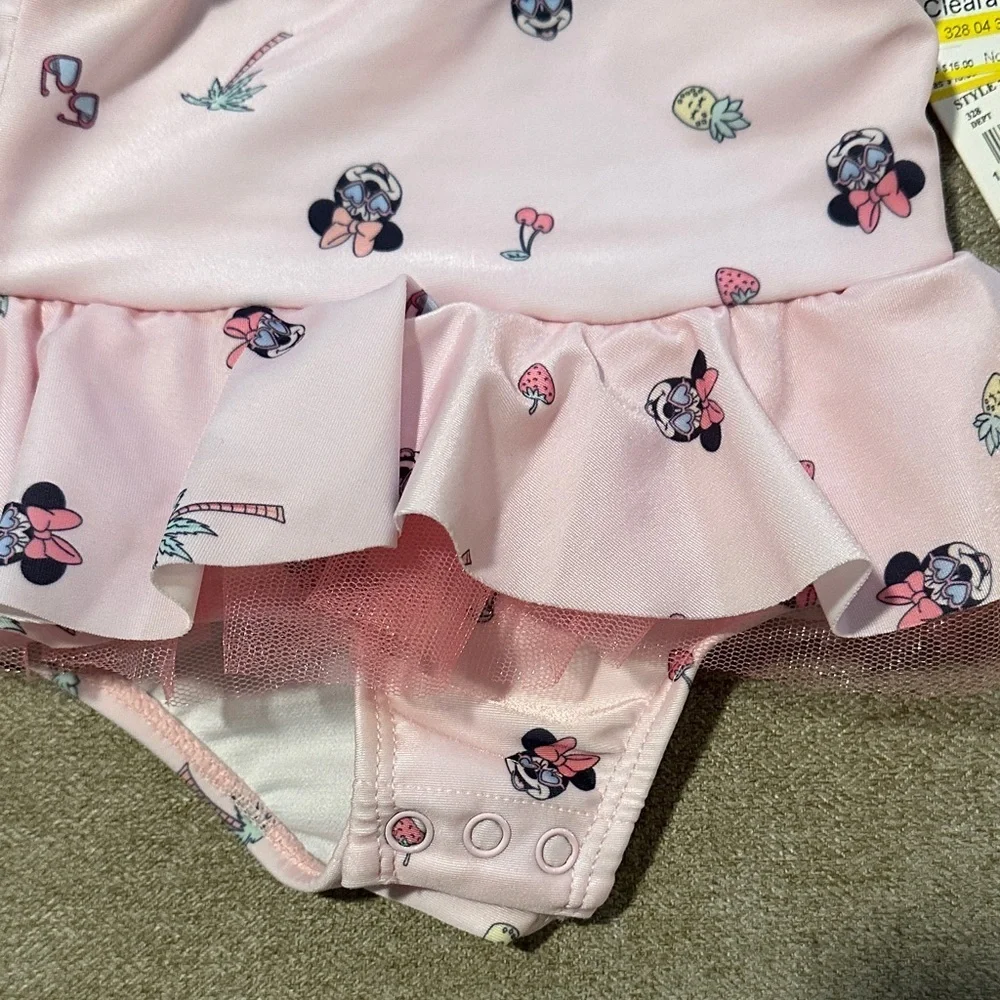 Disney Pink Minnie Mouse Swimsuit with Ruffles